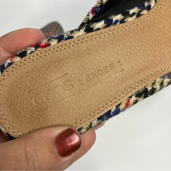 ASOS plaid pointed toe mules size 6 - Picture 5 of 8